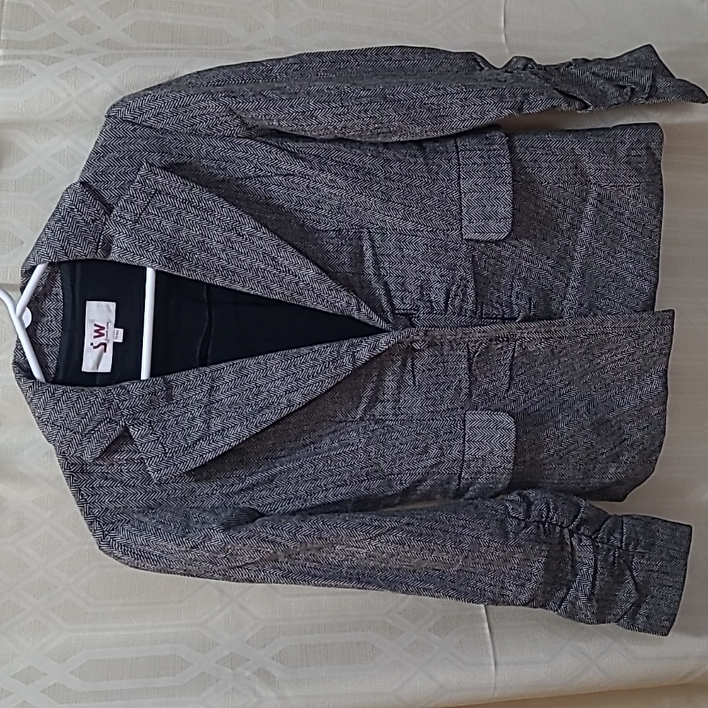 Warm Gray Color Wool Blazer Size M